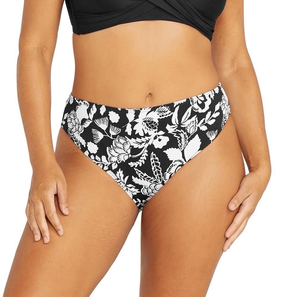 NWT Artesands Cantata Forte Black Monet Curve Fit Mid Rise Swim Pant Sz 10